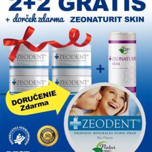 Zeodent 2+2 grátis + Darček Zeolitový púder Zeonaturit